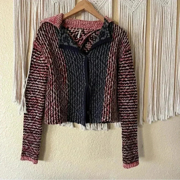 Free people knit sweater open back cardigan small - Picture 1 of 5